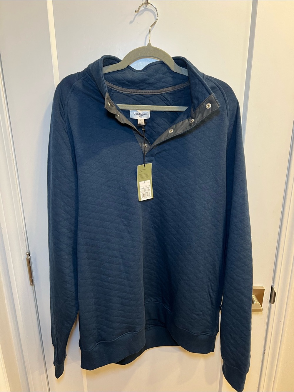 Goodfellow & Co Navy Quilted Zip-Up Sweater